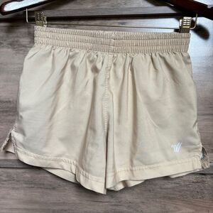 Varsity Spirit Cream Tan Athletic Cheer Team Shorts XS Cheerleader Dance Sporty